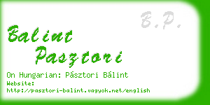 balint pasztori business card